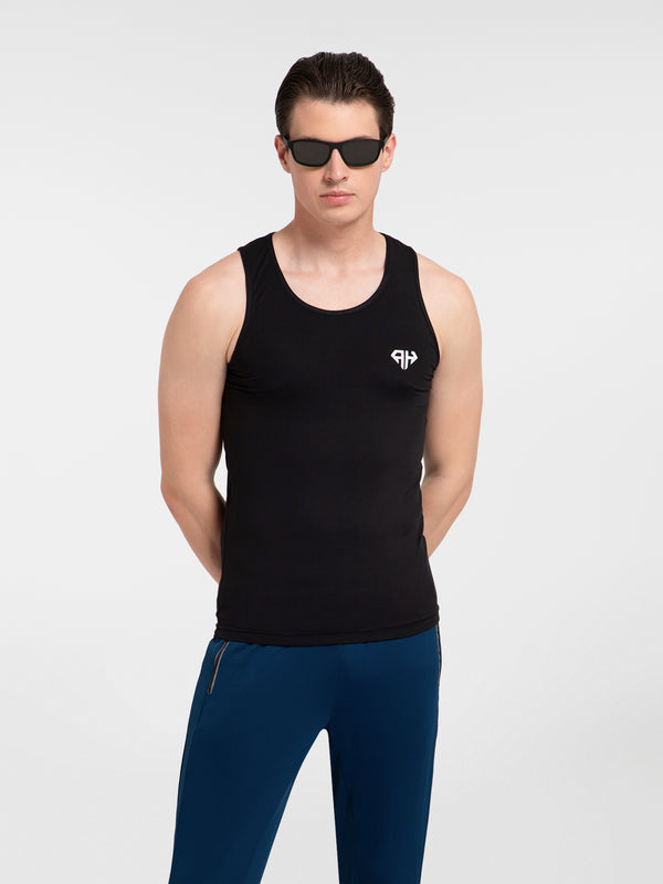 AH Gym Vest Black 4-Way Stretch