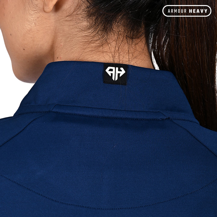 High Neck Navy Polo Jacket Online for Women