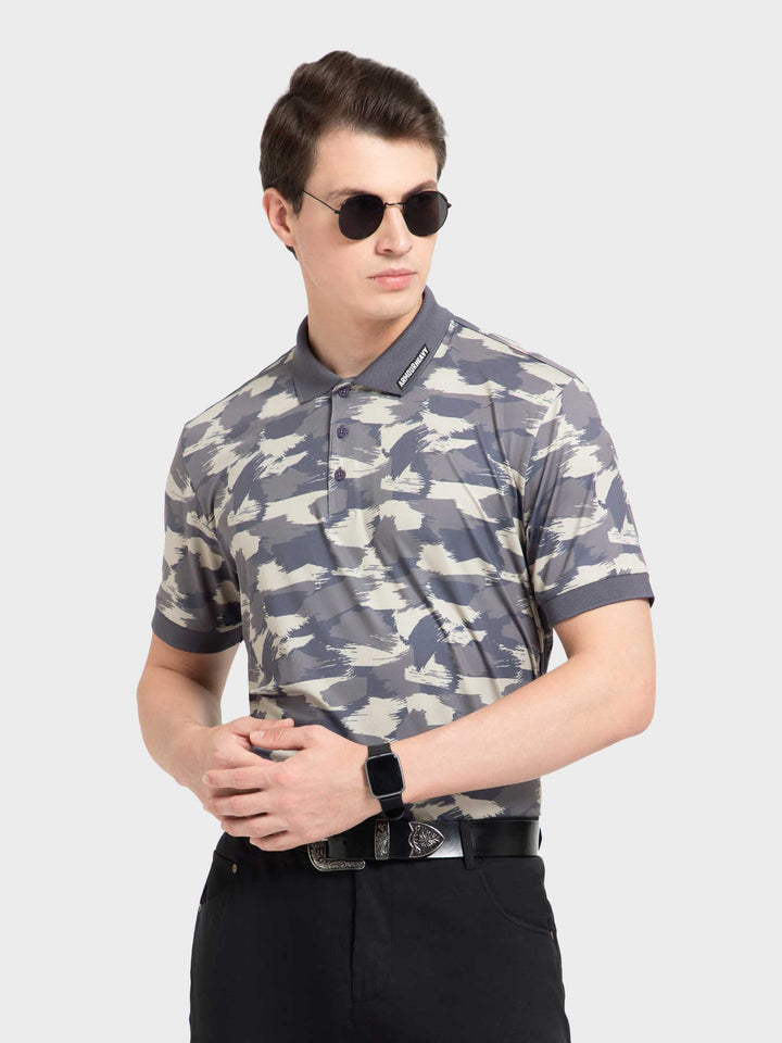 Buy Brush Camo Olive Polo T-Shirt by AH