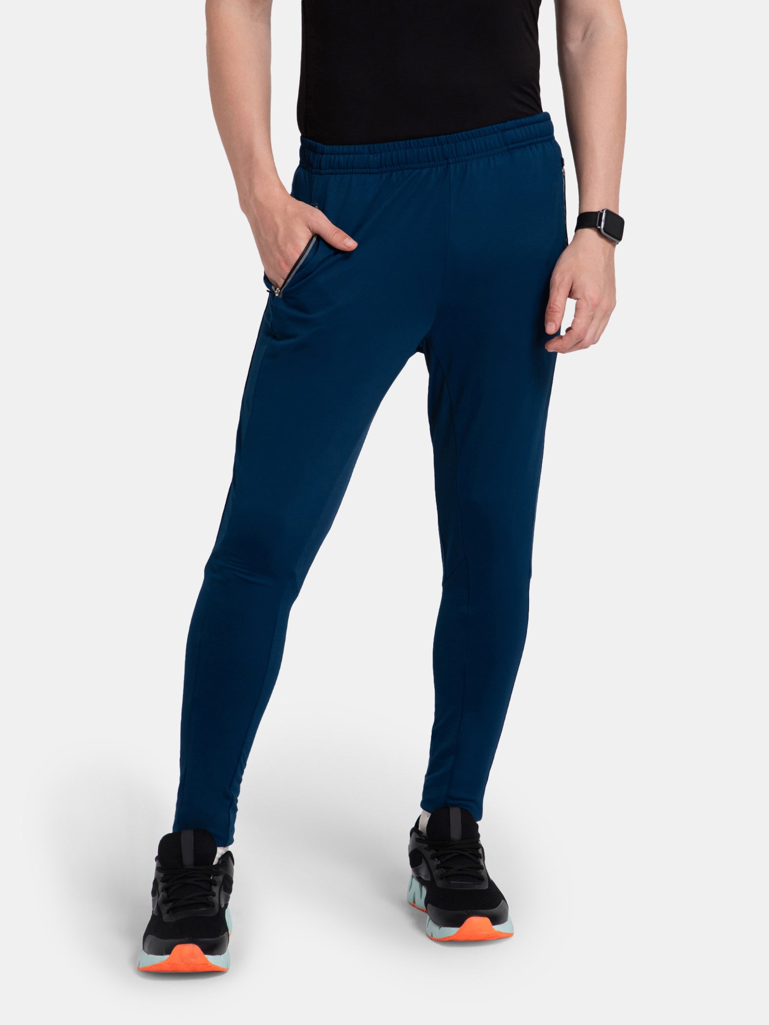 Buy Alcis Men Navy Blue Solid Track Pants online