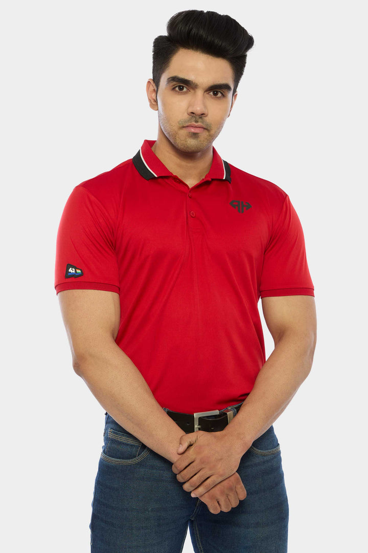 Heavy Red Performance Polo Tshirt India