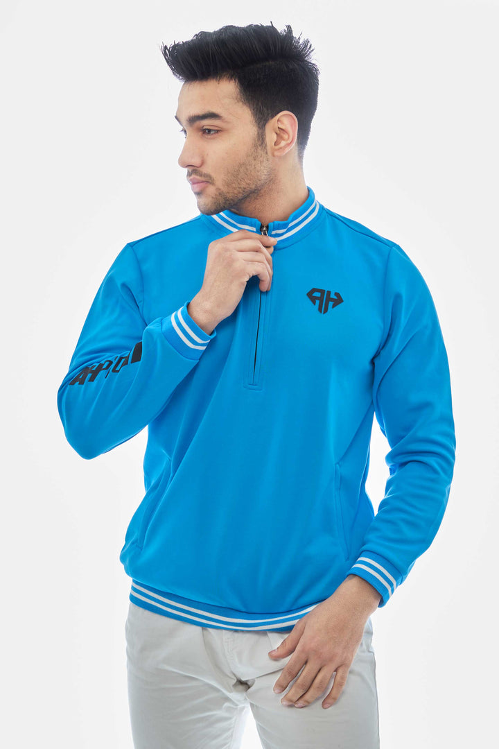 Buy Pro Blue High Neck Polo Jacket by AH