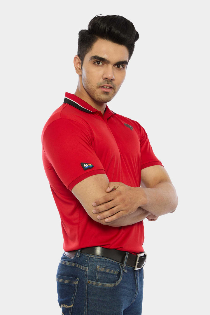 Buy Heavy Red Performance Polo T Shirt by AH