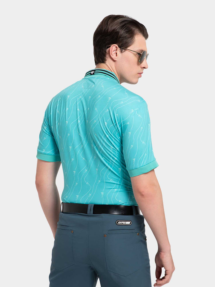 Turquoise Skiing Bolt Polo T-Shirt Online India