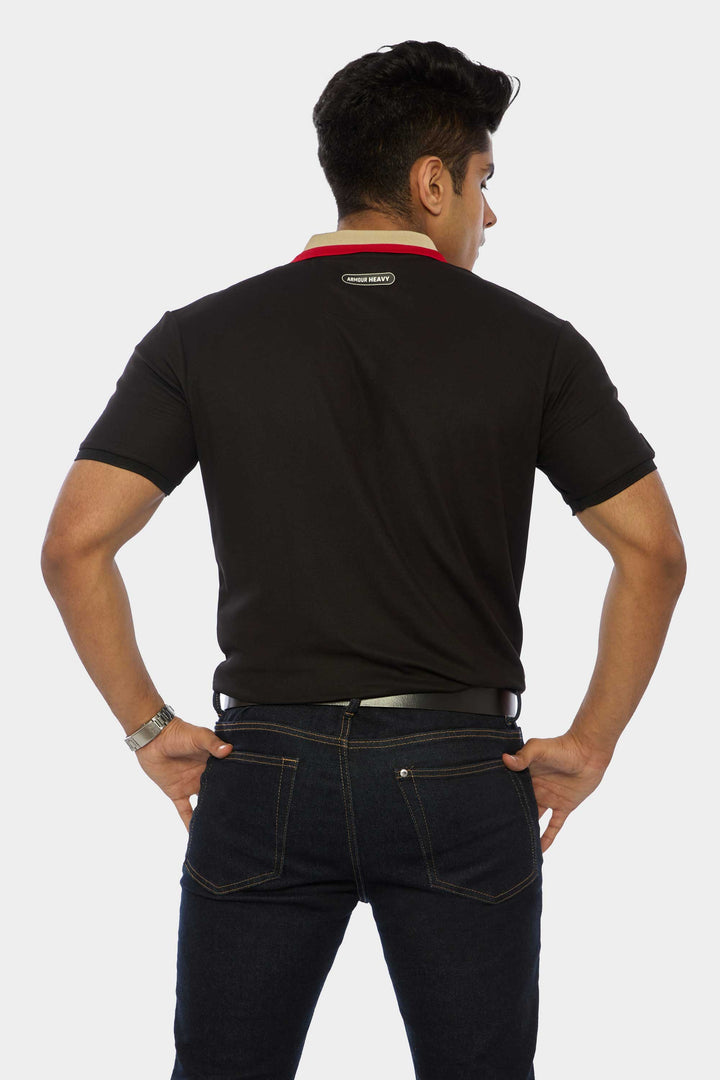 Heavy Black Performance Polo T Shirt Online for Men