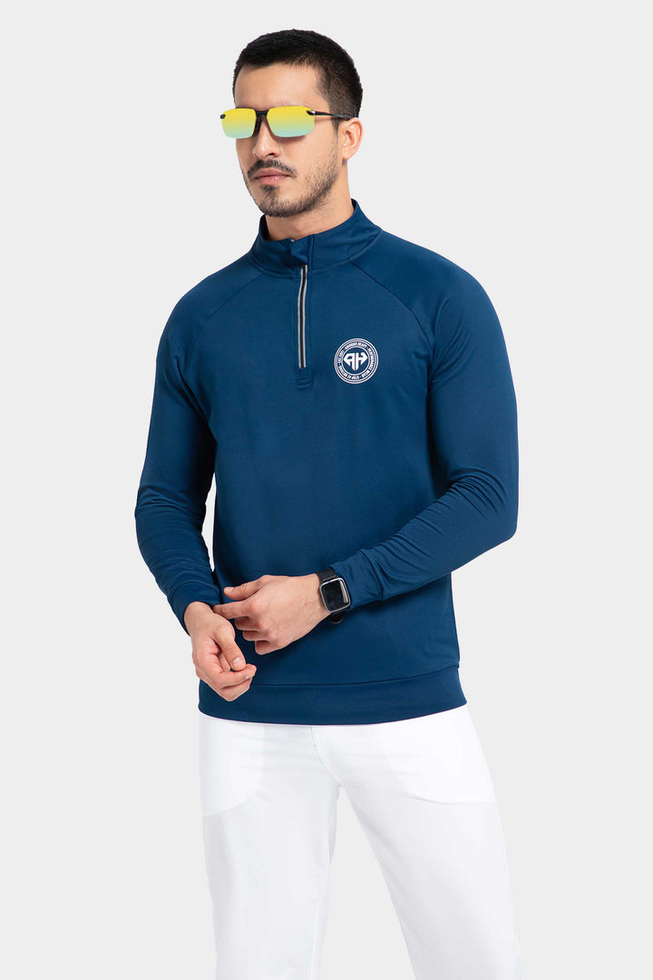 High Neck Blue Polo Jacket Online India