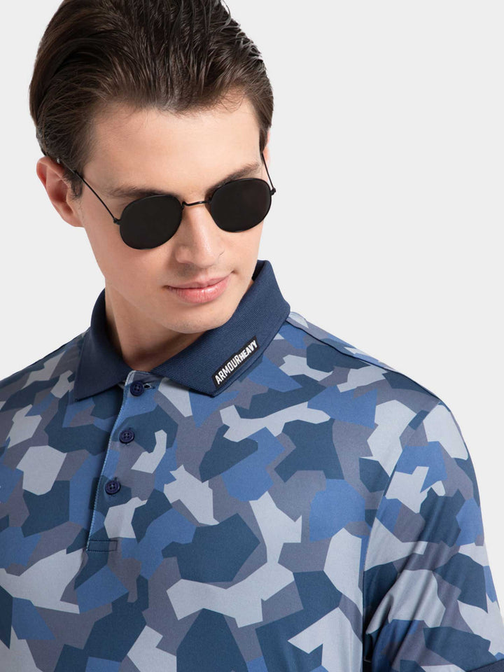 Disruptive Camo Dark Blue Polo T Shirt for Men