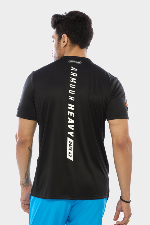 Military Tactical Black Performance Crew Neck Tshirts Online in India