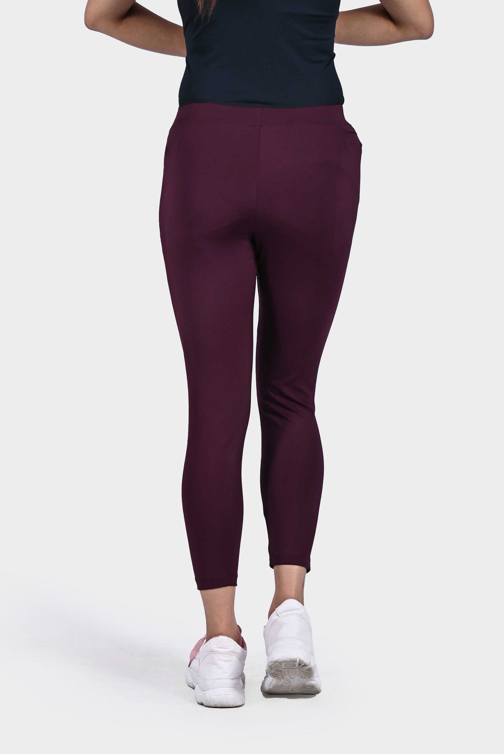 Ladies burgundy leggings hotsell