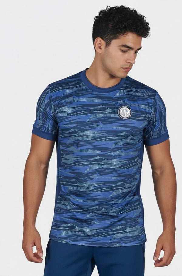 Blue Camo Crew Neck (Buy a Size Smaller)